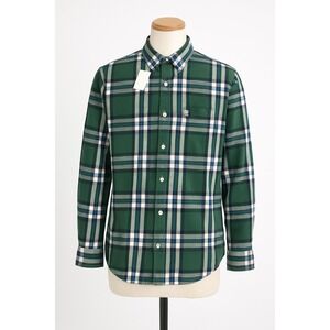 Land's‎ End Mens Flannel Plaid Green/Blue Button Down XXL Preppy Cabincore Cozy